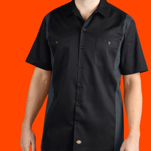 Men's Two-Tone Short-Sleeve Work Shirt Thumbnail