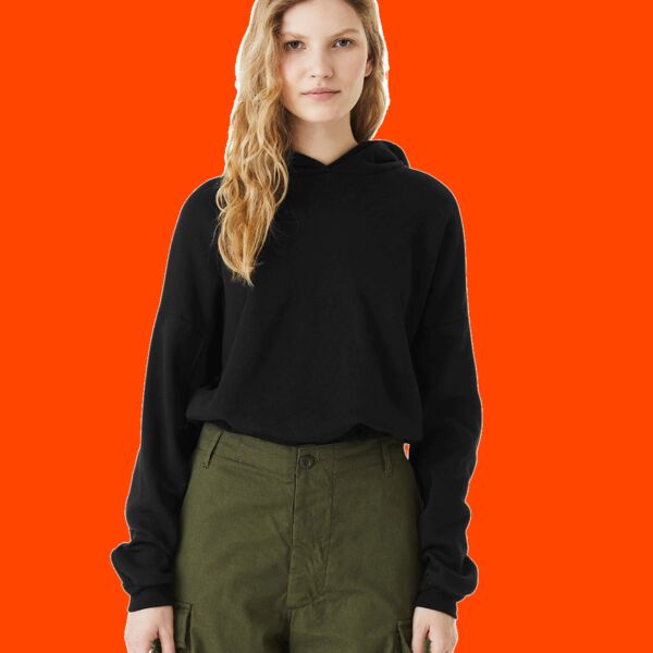 Ladies' Sponge Fleece Cinched Bottom Hooded Sweatshirt Thumbnail