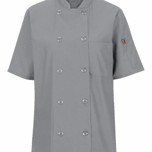 Women's Mimix™ Short Sleeve Chef Coat with OilBlok Thumbnail