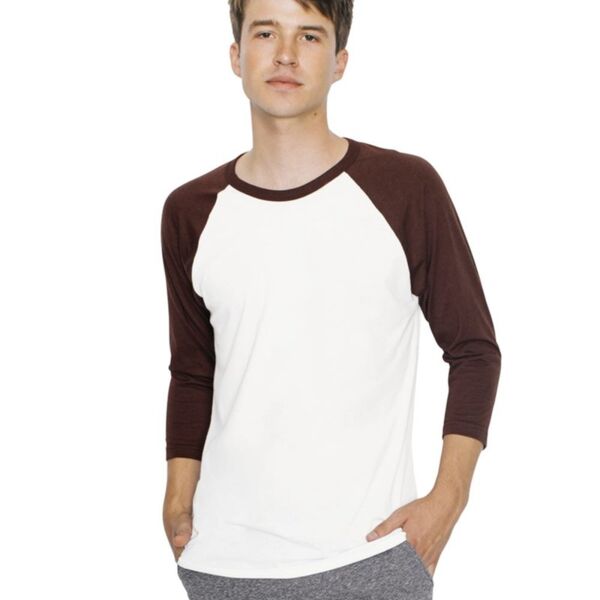 Unisex USA-Made 50/50 Poly/Cotton Raglan Three-Quarter Sleeve Tee Thumbnail