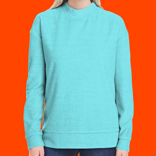 Ladies' Weekend French Terry Mock Neck Crew Thumbnail