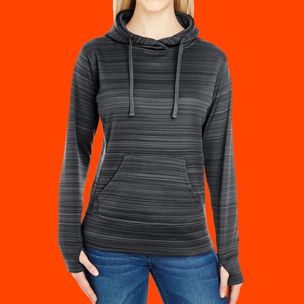 Ladies' Odyssey Striped Poly Fleece Lapover Hood Thumbnail