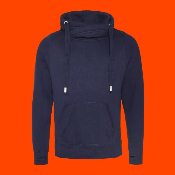 Men's Heavyweight Cross Over Neck Hooded Sweatshirt Thumbnail