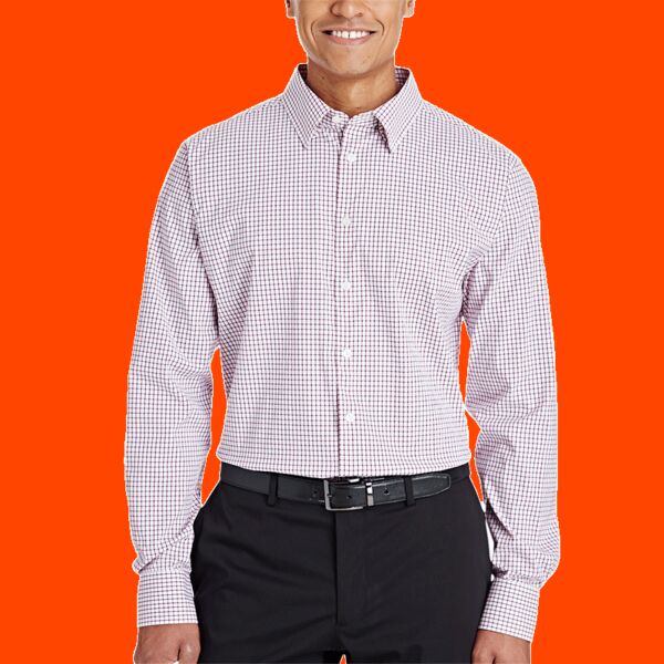 CrownLux Performance® Men's Micro Windowpane Woven Shirt Thumbnail